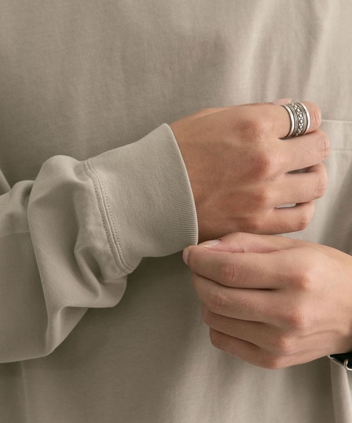 EKAL（エカル）の「EKAL　Mountain Circle LS T-shirts（Tシャツ/カットソー・メンズ・ブルー/ベージュ系その他・MEDIUM/LARGE）」の8枚目の写真