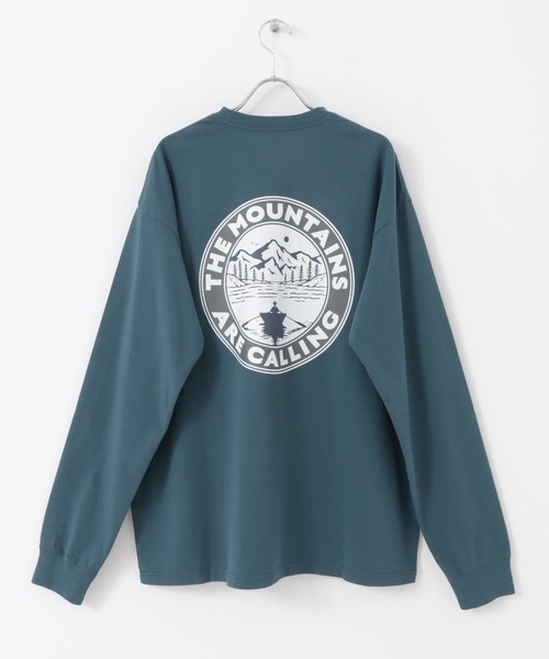 EKAL（エカル）の「EKAL　Mountain Circle LS T-shirts（Tシャツ/カットソー・メンズ・ブルー/ベージュ系その他・MEDIUM/LARGE）」の4枚目の写真