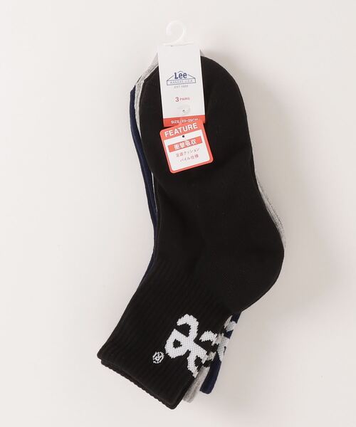 Lee（リー）の「【Lee/リー】アンクル ロゴ クォーター ソックス 靴下　3足組（ソックス/靴下・メンズ・その他・25cm/23cm）」の2枚目の写真