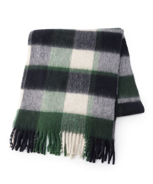 tk.TAKEO KIKUCHI（ティーケータケオキクチ）の「◆ブークレチェックマフラー（マフラー・メンズ・ダークグリーン系8/ネイビー系5・00）」の4枚目の写真