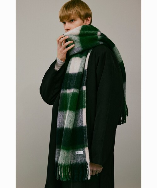 tk.TAKEO KIKUCHI（ティーケータケオキクチ）の「◆ブークレチェックマフラー（マフラー・メンズ・ダークグリーン系8/ネイビー系5・00）」の10枚目の写真