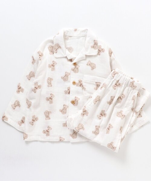 apres les cours（アプレレクール）の「ダブルガーゼ パジャマ（ルームウェア/パジャマ・キッズ・アイボリー/ローズ/その他3/ミント/イエロー・80/90/100/110/120/130）」の2枚目の写真