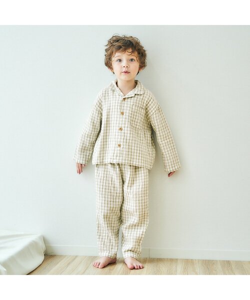 apres les cours（アプレレクール）の「ダブルガーゼ パジャマ（ルームウェア/パジャマ・キッズ・アイボリー/ローズ/その他3/ミント/イエロー・80/90/100/110/120/130）」の6枚目の写真