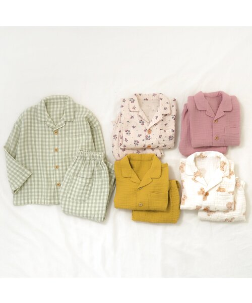 apres les cours（アプレレクール）の「ダブルガーゼ パジャマ（ルームウェア/パジャマ・キッズ・アイボリー/ローズ/その他3/ミント/イエロー・80/90/100/110/120/130）」の11枚目の写真