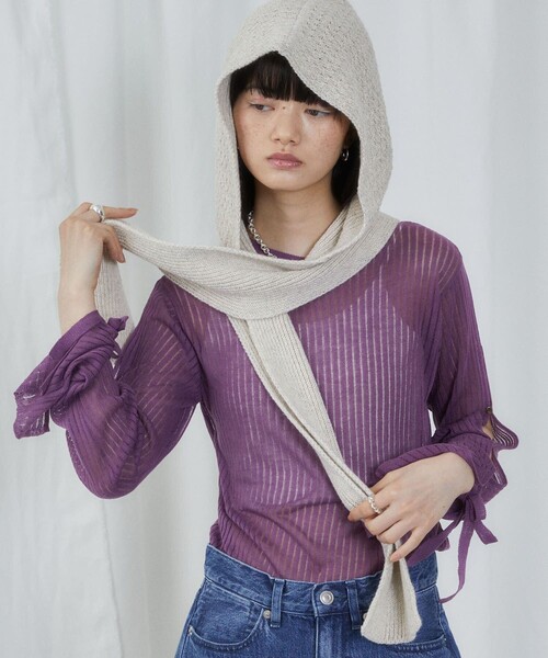 Firsthand（ファーストハンド）の「Firsthand/ファーストハンド Premier Eco Balaclava Muffler / バラクラバ / マフラー（マフラー・レディース・ブラック/レッド/サックスブルー/ナチュラル・ONE SIZE）」の3枚目の写真