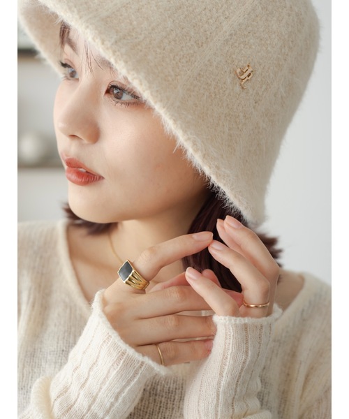 JUMELLE（ジュメロ）の「シャギーバケットハット（ハット・レディース・ブラック/アイボリー・FREE）」の6枚目の写真