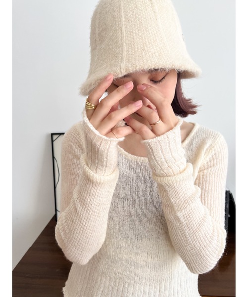 JUMELLE（ジュメロ）の「シャギーバケットハット（ハット・レディース・ブラック/アイボリー・FREE）」の15枚目の写真