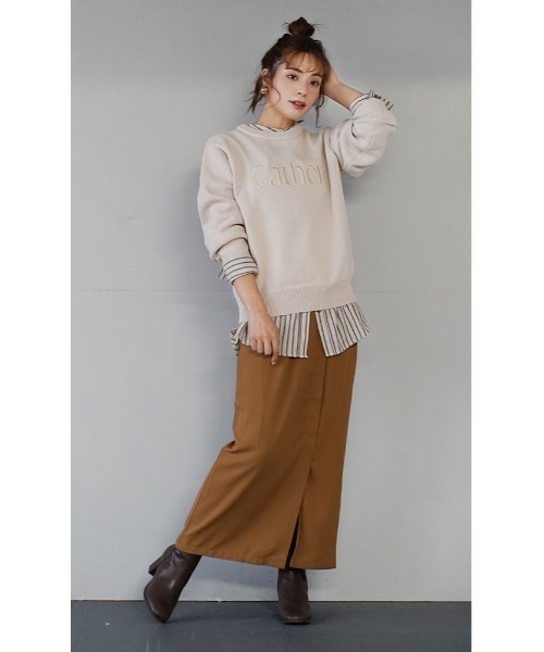 e-zakkamania stores（イーザッカマニアストアーズ）の「ランダムストライプ ブザムシャツ（シャツ/ブラウス・レディース・パープル/モカ・M）」の8枚目の写真