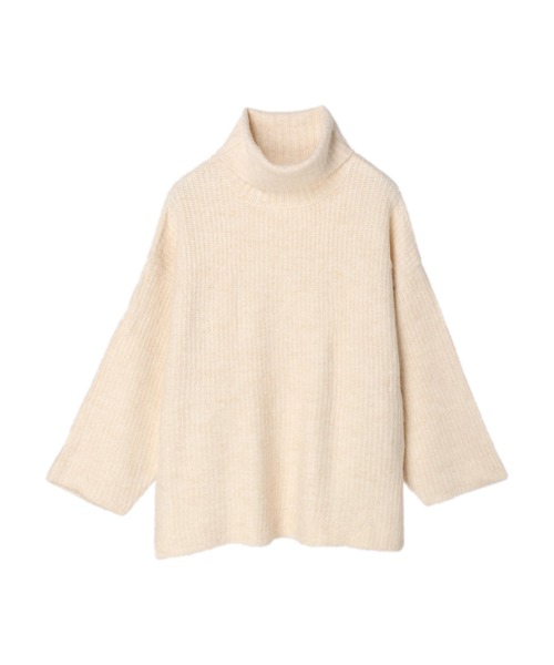 DURAS（デュラス）の「モヘア風オフタートルチュニック（ニット/セーター・レディース・アイボリー/ブラック/パープル・FREE）」の7枚目の写真