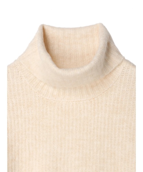 DURAS（デュラス）の「モヘア風オフタートルチュニック（ニット/セーター・レディース・アイボリー/ブラック/パープル・FREE）」の9枚目の写真