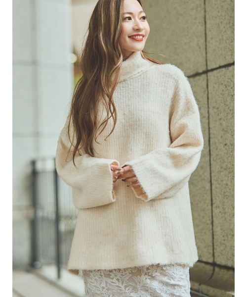 DURAS（デュラス）の「モヘア風オフタートルチュニック（ニット/セーター・レディース・アイボリー/ブラック/パープル・FREE）」の18枚目の写真