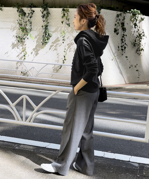 Spick & Span（スピックアンドスパン）の「【RITTO /リット】 フードスヌード（ネックウォーマー/スヌード・レディース・チャコールグレー/ブラック・FREE）」の3枚目の写真