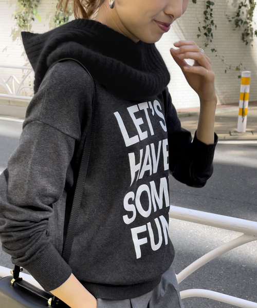 Spick & Span（スピックアンドスパン）の「【RITTO /リット】 フードスヌード（ネックウォーマー/スヌード・レディース・チャコールグレー/ブラック・FREE）」の5枚目の写真