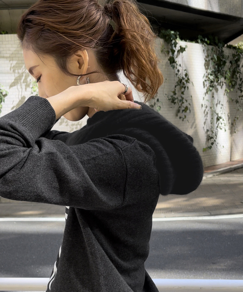 Spick & Span（スピックアンドスパン）の「【RITTO /リット】 フードスヌード（ネックウォーマー/スヌード・レディース・チャコールグレー/ブラック・FREE）」の6枚目の写真