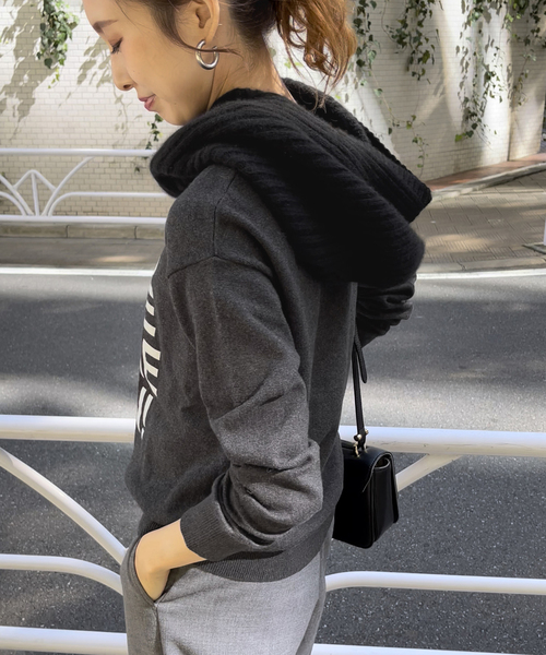 Spick & Span（スピックアンドスパン）の「【RITTO /リット】 フードスヌード（ネックウォーマー/スヌード・レディース・チャコールグレー/ブラック・FREE）」の7枚目の写真