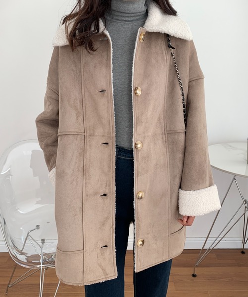 12/23まで限定セール！バナーバレット ムートンジャケット♡ 楽天市場】【SALE／50%OFF】フェイクレザームートンOVERコート HARE