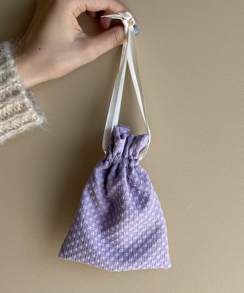 LOWRYS FARM（ローリーズファーム）の「巾着＊ＧＦ　177146（ポーチ・レディース・グリーン/パープル/オレンジ/アイボリー・FREE）」の4枚目の写真