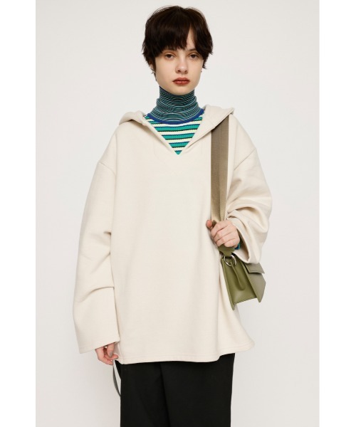 SLY(スライ)の「SW HOODIE TUNIC スウェット フ―ディー チュニック パーカー トレーナー(スウェット・レディース・ブラック/アイボリー/パープル・FREE)」の4枚目の写真