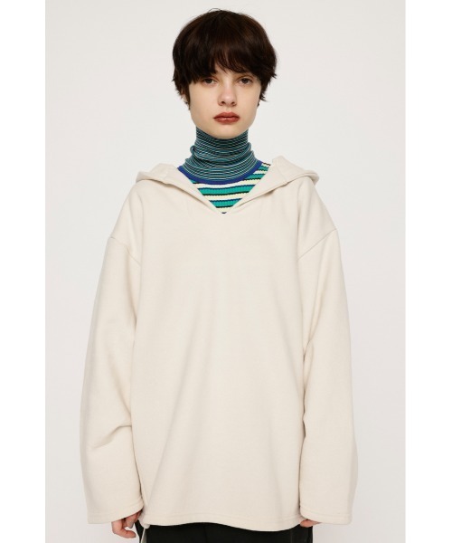 SLY(スライ)の「SW HOODIE TUNIC スウェット フ―ディー チュニック パーカー トレーナー(スウェット・レディース・ブラック/アイボリー/パープル・FREE)」の6枚目の写真