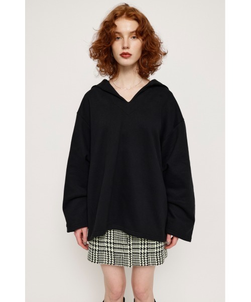 SLY(スライ)の「SW HOODIE TUNIC スウェット フ―ディー チュニック パーカー トレーナー(スウェット・レディース・ブラック/アイボリー/パープル・FREE)」の9枚目の写真