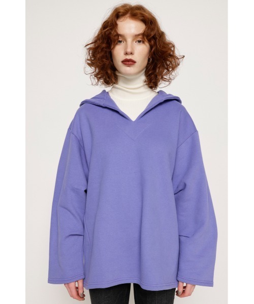SLY(スライ)の「SW HOODIE TUNIC スウェット フ―ディー チュニック パーカー トレーナー(スウェット・レディース・ブラック/アイボリー/パープル・FREE)」の18枚目の写真