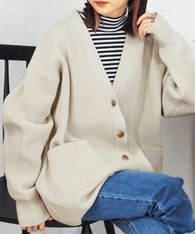 tiptop | 畦編みVネックBIGカーディガン(カーディガン/ボレロ)