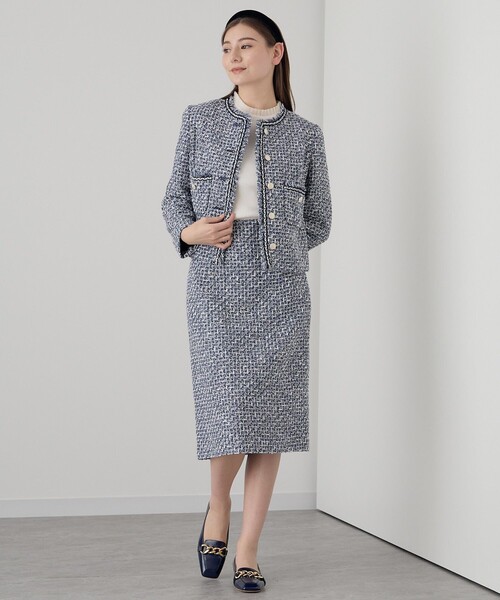 ANAYI（アナイ）の「【セットアップ対応商品】トーンミックスツイード スカート（スカート・レディース・ネイビー/レッド・38/36/34）」の5枚目の写真