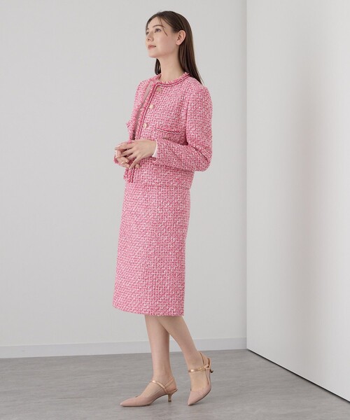 ANAYI（アナイ）の「【セットアップ対応商品】トーンミックスツイード スカート（スカート・レディース・ネイビー/レッド・38/36/34）」の12枚目の写真