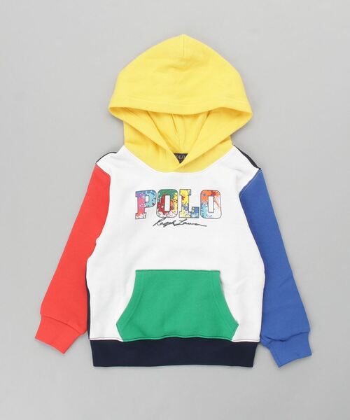 POLO RALPH LAUREN CHILDRENSWEAR（ポロ ラルフ ローレン チルドレンズウェア）の「カラーブロックド ロゴ フリース フーディ（パーカー・キッズ・ホワイト・4/6/7）」の4枚目の写真