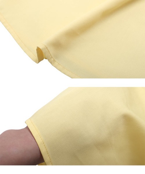 KOBE LETTUCE（コウベレタス）の「イージーケアボリュームスリーブバンドカラーブラウス（シャツ/ブラウス・レディース・レモンイエロー/ブラック/オフホワイト・FREE）」の12枚目の写真