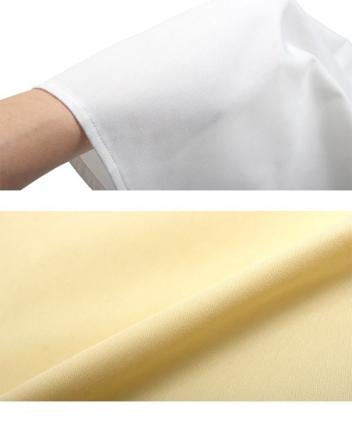 KOBE LETTUCE（コウベレタス）の「イージーケアボリュームスリーブバンドカラーブラウス（シャツ/ブラウス・レディース・レモンイエロー/ブラック/オフホワイト・FREE）」の13枚目の写真
