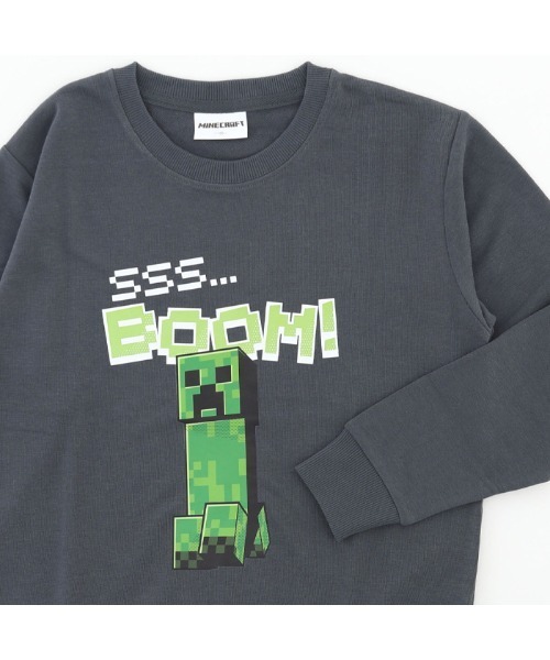 RUGGEDWORKS（ラゲッドワークス）の「【完売】《Minecraft》マインクラフト キッズ トレーナー（スウェット・キッズ・チャコールグレー/ライトグリーン・110/120/130/140）」の3枚目の写真