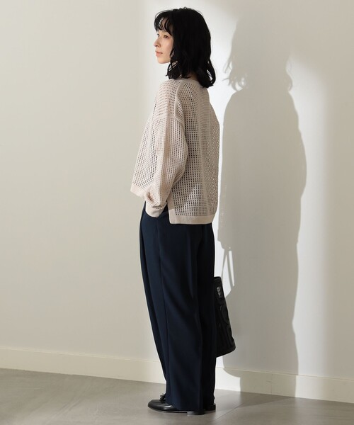 Demi-Luxe BEAMS(デミルクス ビームス)の「Demi-Luxe BEAMS / ドビークロス タックパンツ(その他パンツ・レディース・ネイビー/マスタード・36/38)」の2枚目の写真