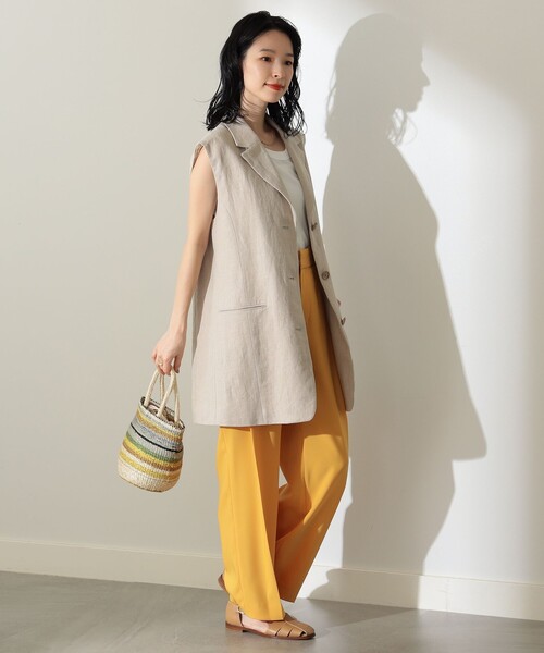 Demi-Luxe BEAMS(デミルクス ビームス)の「Demi-Luxe BEAMS / ドビークロス タックパンツ(その他パンツ・レディース・ネイビー/マスタード・36/38)」の8枚目の写真