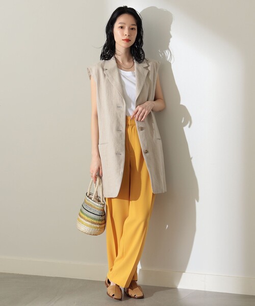 Demi-Luxe BEAMS(デミルクス ビームス)の「Demi-Luxe BEAMS / ドビークロス タックパンツ(その他パンツ・レディース・ネイビー/マスタード・36/38)」の6枚目の写真