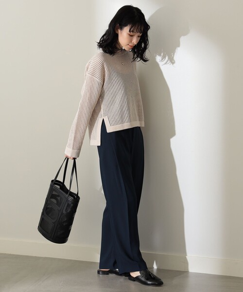 Demi-Luxe BEAMS(デミルクス ビームス)の「Demi-Luxe BEAMS / ドビークロス タックパンツ(その他パンツ・レディース・ネイビー/マスタード・36/38)」の3枚目の写真