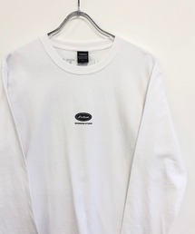 ワンポイント&バックメッセージプリント / クルーネック ロングT