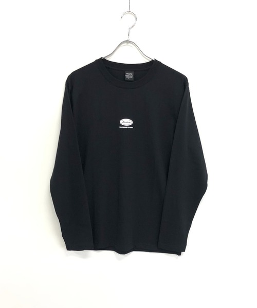 TRAP/U (トラップユー)の「ワンポイント&バックメッセージプリント / クルーネック ロングT(Tシャツ/カットソー・メンズ・ホワイト/ブラック/ライトグリーン・L/M)」の7枚目の写真