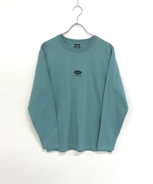 TRAP/U (トラップユー)の「ワンポイント&バックメッセージプリント / クルーネック ロングT(Tシャツ/カットソー・メンズ・ホワイト/ブラック/ライトグリーン・L/M)」の4枚目の写真