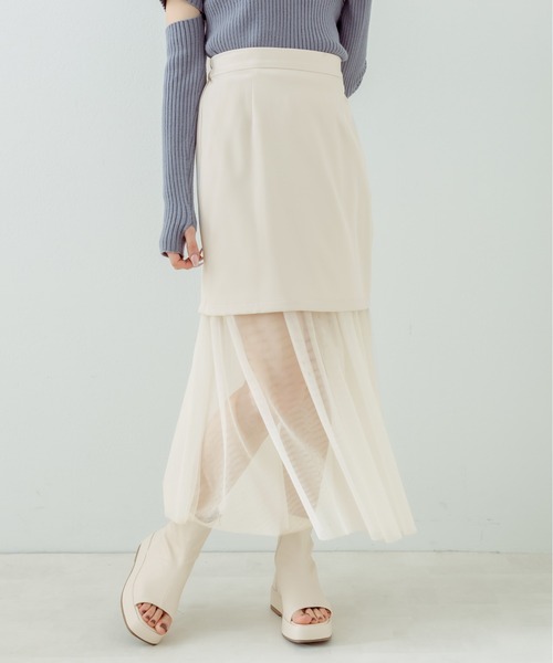 OLIVE des OLIVE（オリーブデオリーブ）の「マルチwayチュール×ミニスカート（スカート・レディース・オフホワイト/ブラック・FREE）」の12枚目の写真