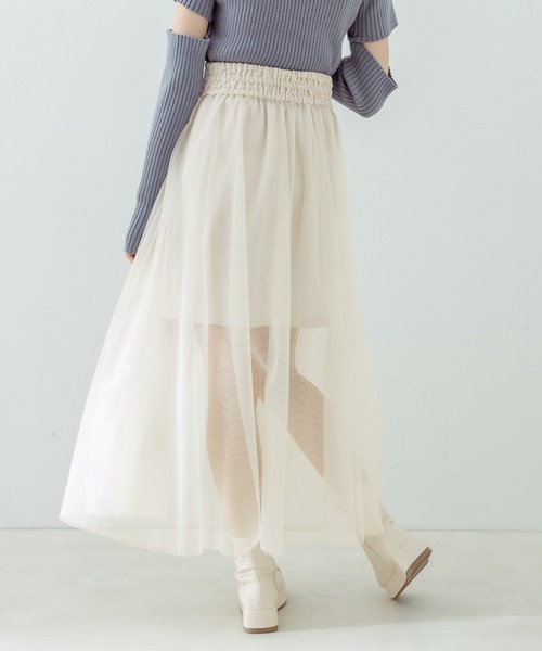 OLIVE des OLIVE（オリーブデオリーブ）の「マルチwayチュール×ミニスカート（スカート・レディース・オフホワイト/ブラック・FREE）」の8枚目の写真