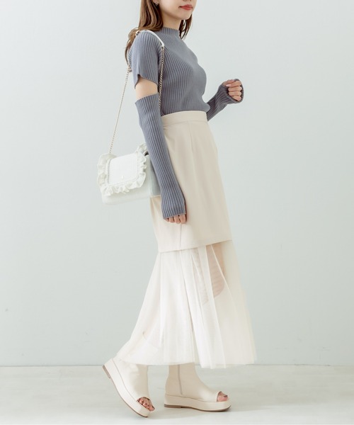 OLIVE des OLIVE（オリーブデオリーブ）の「マルチwayチュール×ミニスカート（スカート・レディース・オフホワイト/ブラック・FREE）」の10枚目の写真