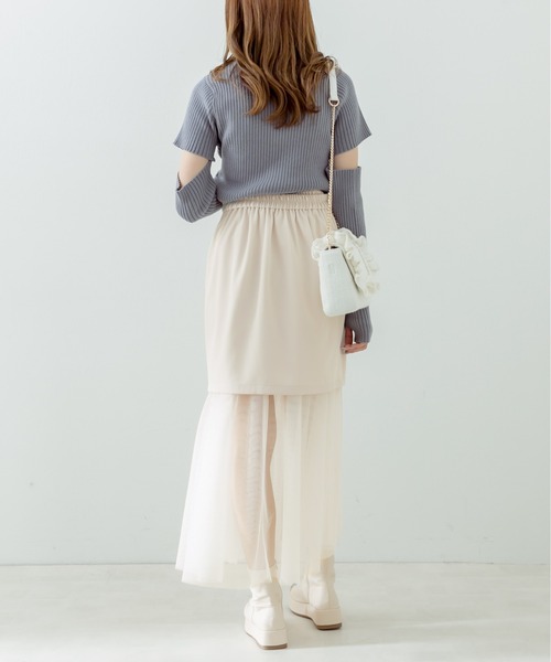 OLIVE des OLIVE（オリーブデオリーブ）の「マルチwayチュール×ミニスカート（スカート・レディース・オフホワイト/ブラック・FREE）」の11枚目の写真