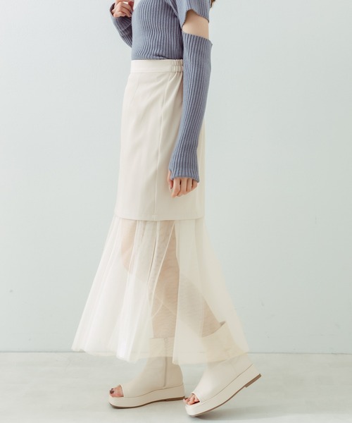 OLIVE des OLIVE（オリーブデオリーブ）の「マルチwayチュール×ミニスカート（スカート・レディース・オフホワイト/ブラック・FREE）」の13枚目の写真