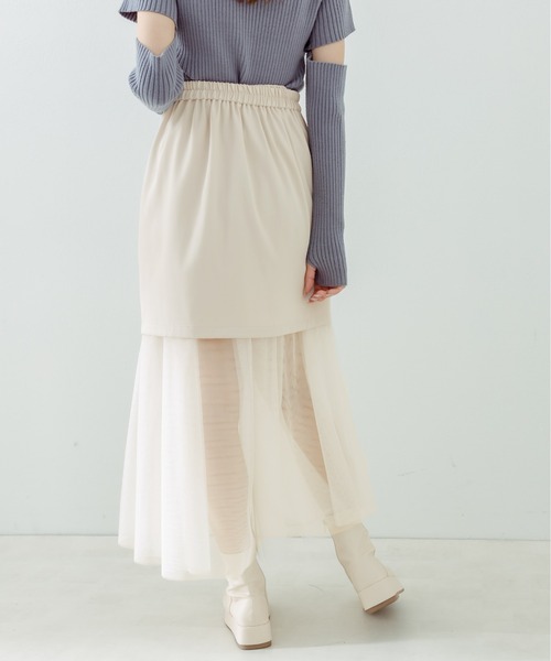 OLIVE des OLIVE（オリーブデオリーブ）の「マルチwayチュール×ミニスカート（スカート・レディース・オフホワイト/ブラック・FREE）」の14枚目の写真