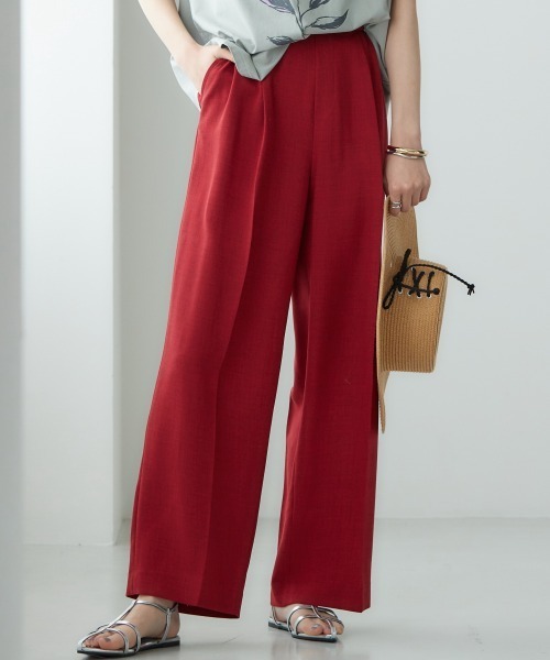 miclat（ミクラ）の「大きいサイズ　麻調合繊カラーパンツ　miclat（その他パンツ・レディース・マスタード/ブラック/ミント/レッド/グリーン・L/LL/3L/4L/5L）」の5枚目の写真