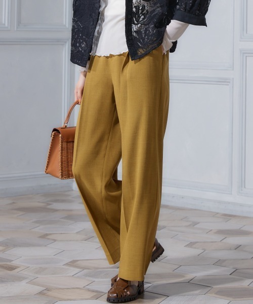 miclat（ミクラ）の「大きいサイズ　麻調合繊カラーパンツ　miclat（その他パンツ・レディース・マスタード/ブラック/ミント/レッド/グリーン・L/LL/3L/4L/5L）」の2枚目の写真