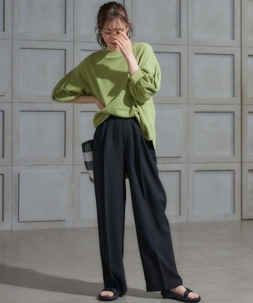 miclat（ミクラ）の「大きいサイズ　麻調合繊カラーパンツ　miclat（その他パンツ・レディース・マスタード/ブラック/ミント/レッド/グリーン・L/LL/3L/4L/5L）」の6枚目の写真