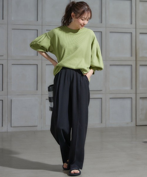 miclat（ミクラ）の「大きいサイズ　麻調合繊カラーパンツ　miclat（その他パンツ・レディース・マスタード/ブラック/ミント/レッド/グリーン・L/LL/3L/4L/5L）」の8枚目の写真