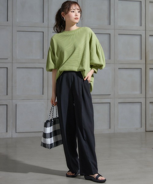 miclat（ミクラ）の「大きいサイズ　麻調合繊カラーパンツ　miclat（その他パンツ・レディース・マスタード/ブラック/ミント/レッド/グリーン・L/LL/3L/4L/5L）」の12枚目の写真